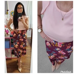 NWT LOFT floral skirt
